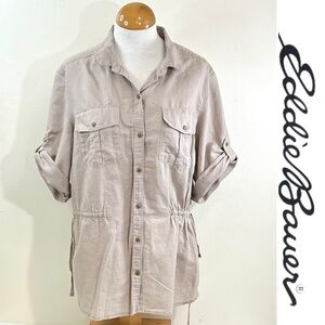 Eddie Bauer Women’s Roll Tab Light Tan Utility Shirt